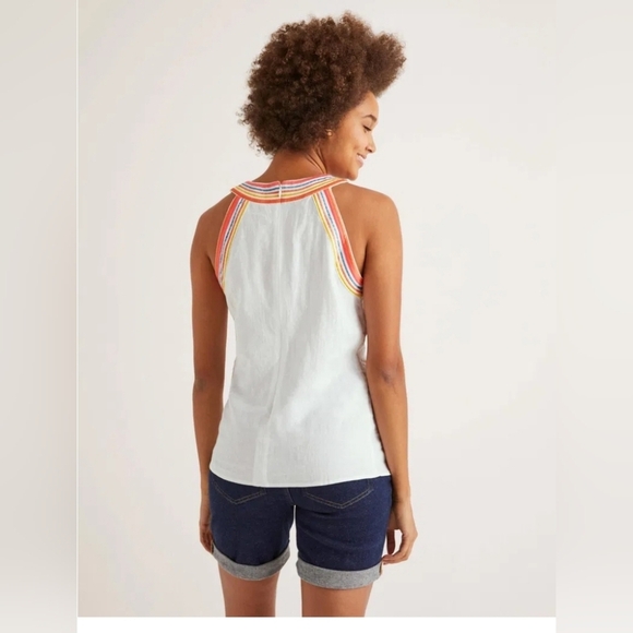 Boden | Dollie Embroidered Linen Embroidered Top Size 4 - Picture 3 of 14